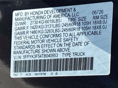 2026 Honda Ridgeline RTL