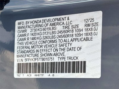 2026 Honda Ridgeline RTL