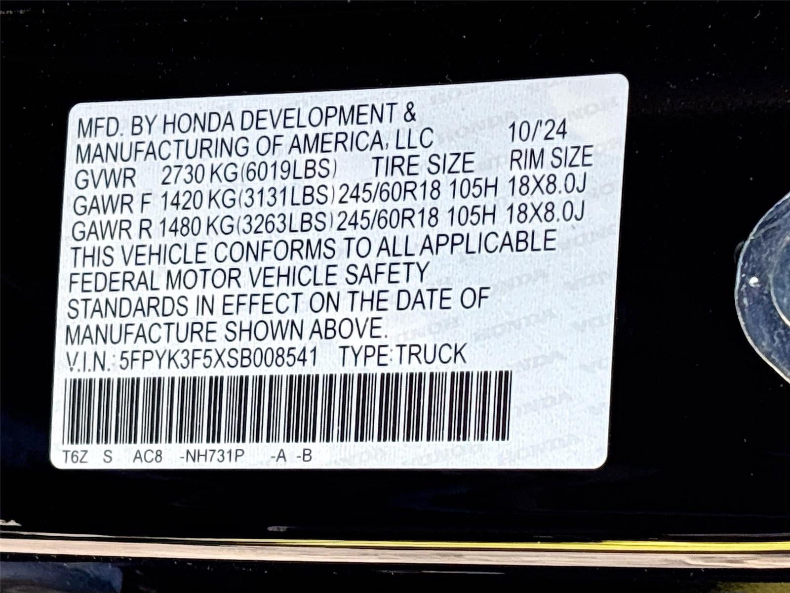 2025 Honda Ridgeline RTL