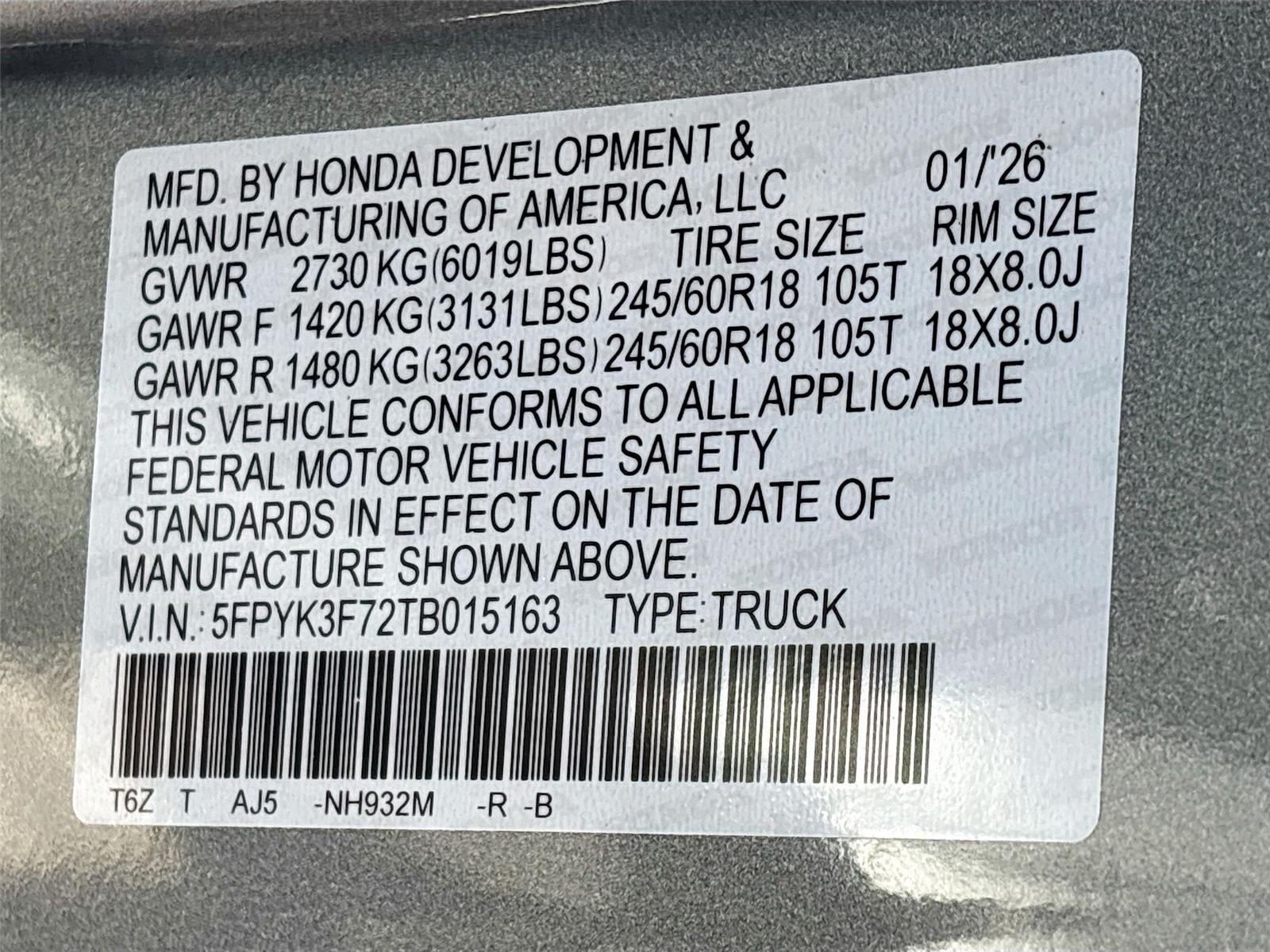 2026 Honda Ridgeline TrailSport S