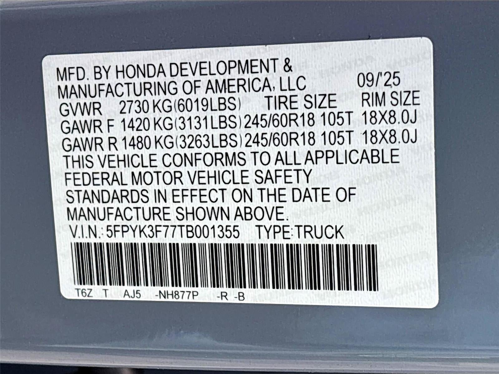 2026 Honda Ridgeline TrailSport S