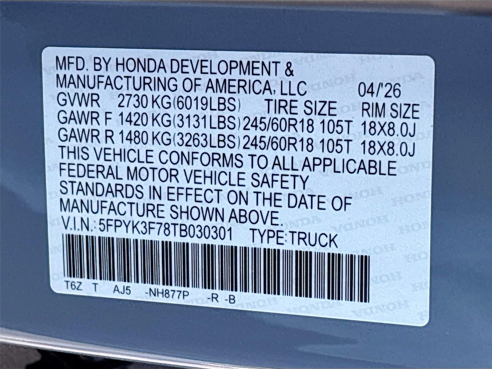 2026 Honda Ridgeline TrailSport S