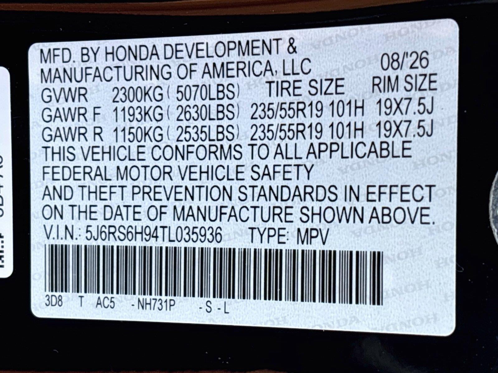 2026 Honda Cr-V Hybrid Sport Touring