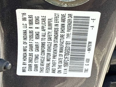 2016 Honda Civic Sedan EX-L