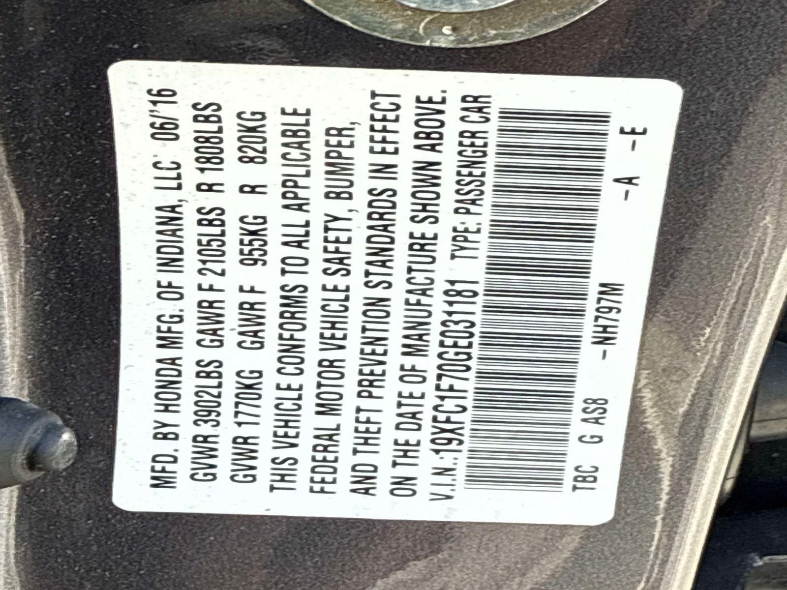 2016 Honda Civic Sedan EX-L