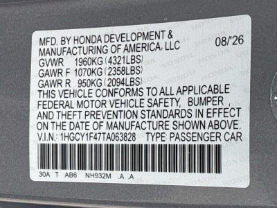 2026 Honda Accord Sedan SE