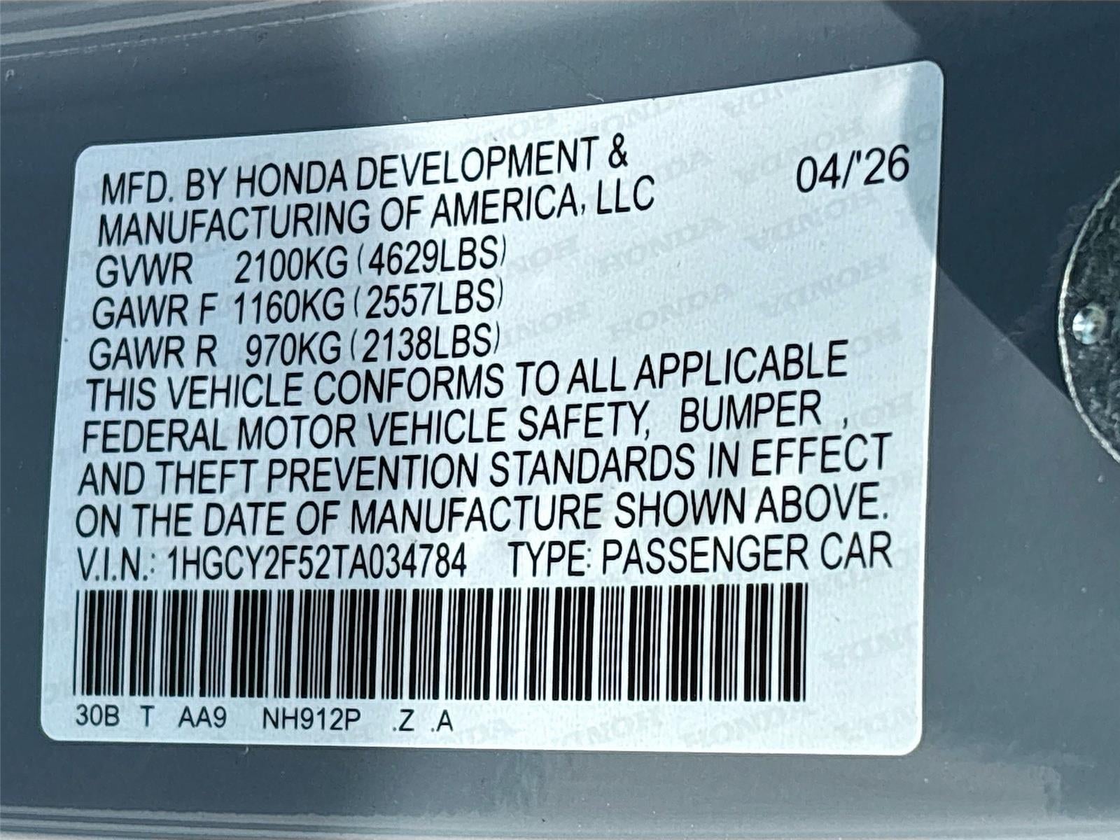 2026 Honda Accord Hybrid Sport