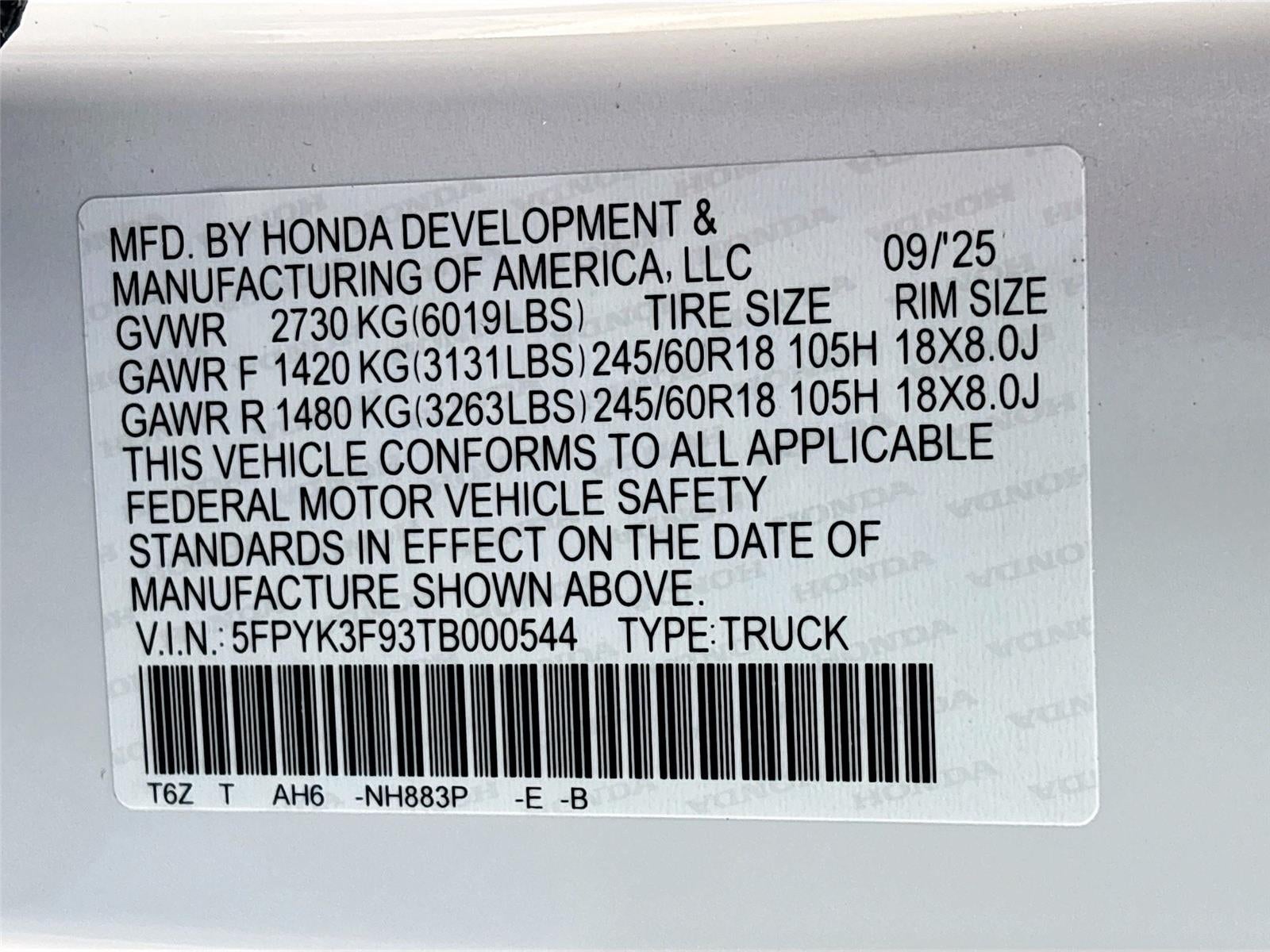 2026 Honda Ridgeline Black Edition Two-Tone