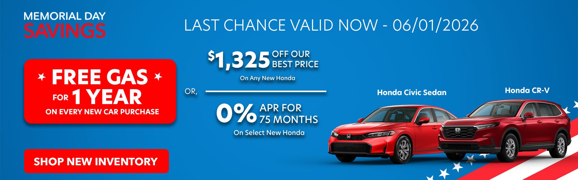 Memorial Day Specials - Last Chance