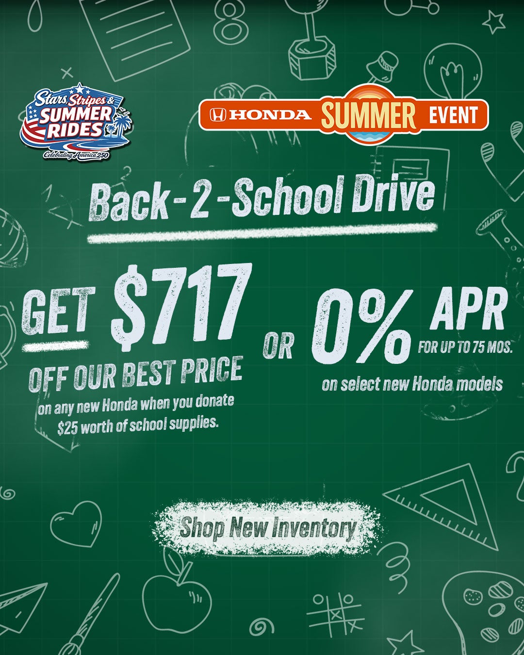 Back 2 School Drive: Get $717 Off With 25 Donation or 0% APR