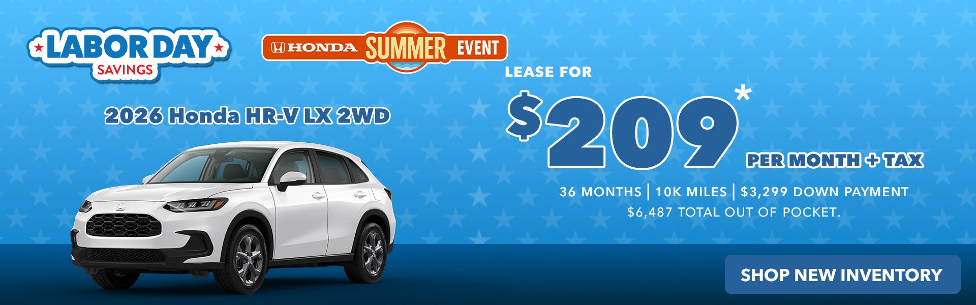 2026 Honda CR-V LX: $209/mo+tax - 36 mos. | 10k miles