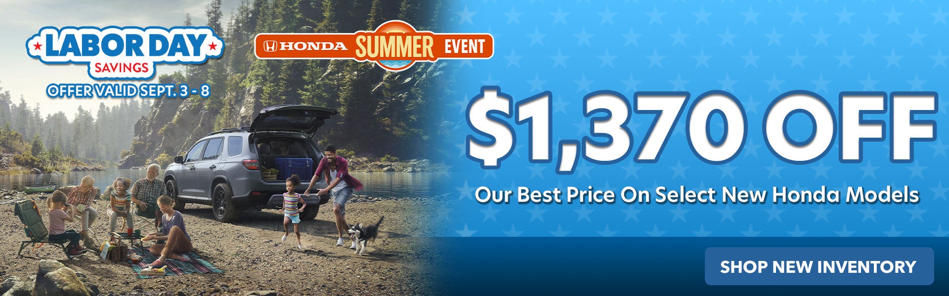 $1,370 OFF Our Best Price On Select New Honda Models