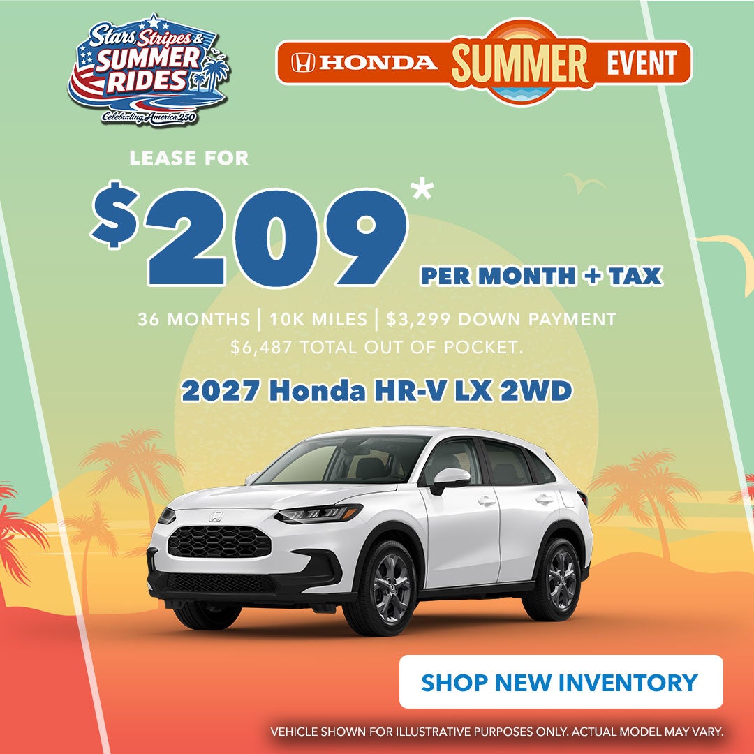 2026 Honda HR-V LX: $209/mo+tax - 36 mos. | 10k miles